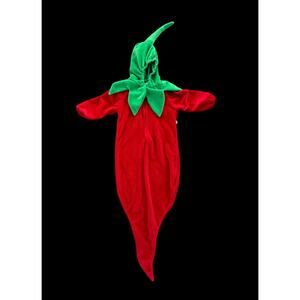 Newborn 0-6month Red Hot Chili Pepper Halloween fuzzy costume by Babystyle